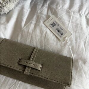 Hammitt Olive Green Suede Wallet